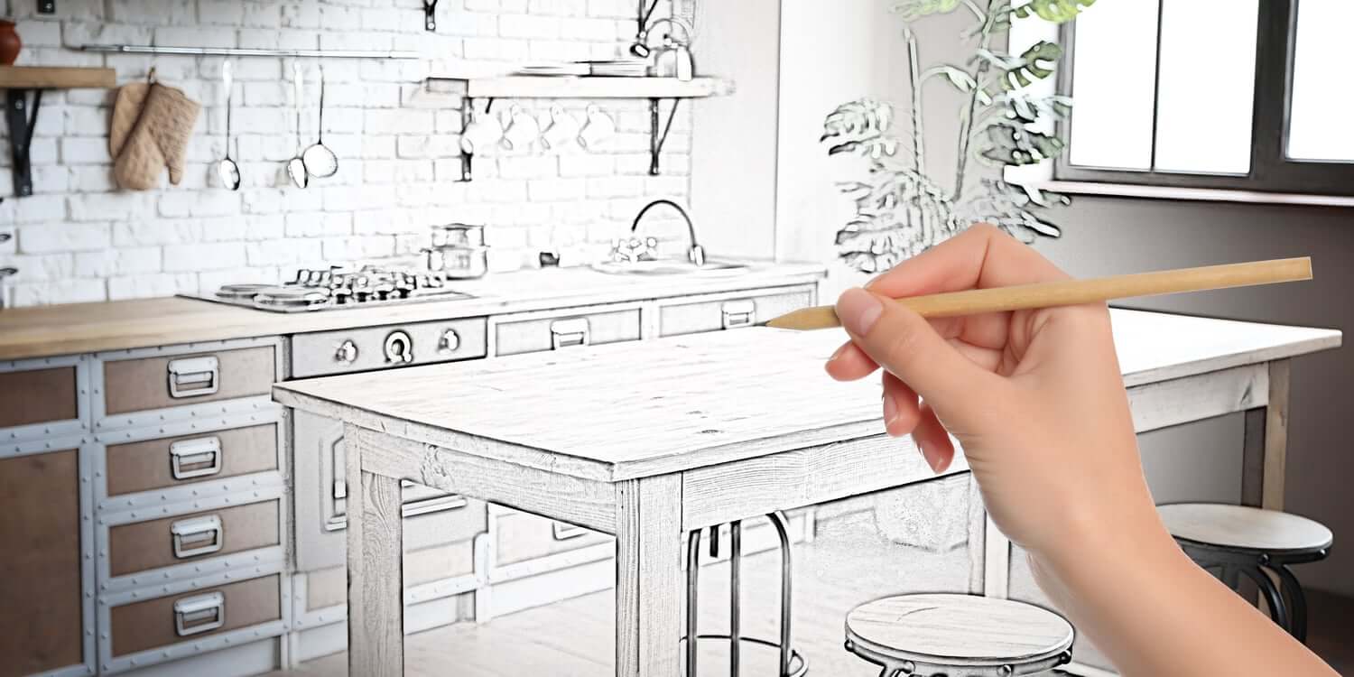 A person planning a chef's kitchen remodeling